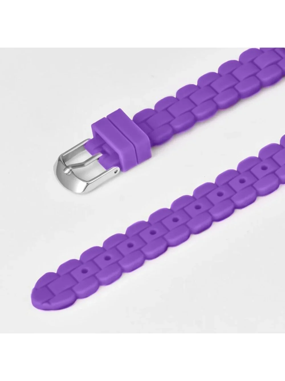 Women's Purple White Big Face Easy Reader Silicone Strap Waterproof 35MM Watch